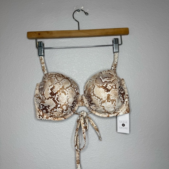 New Shade & Shore Snake Print Swim Top 36D - Picture 6 of 10